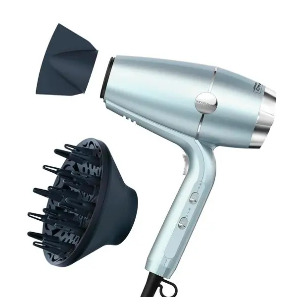 Conair SmoothWrap Ionic Hair Dryer, Diffuser & Concentrator, 1875W, Mint | Hair dryer with diffuser and concentrator for curly, wavy, and thick hair, 3 speed and 2 heat settings, 6-foot cord