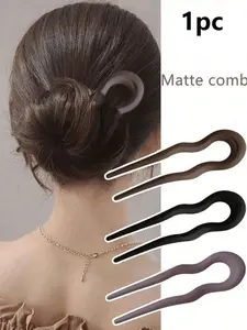 French Twist Spin Hair Forks, U-Shaped Hair Clips, Suitable For Spiral Buns, Tortoiseshell, Fashionable Flexible & Durable Women Hair Accessories
