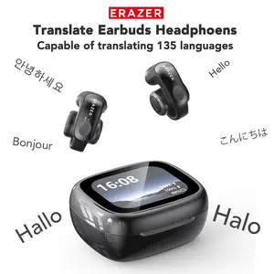 ERAZER XF28 Translation Wireless Earbuds, Clip-On Ear Headphones, Supports Real-Time Translation in 134 Languages With APP, Bluetooth 6.0 Earphones, Audio Wireless Earbuds for Music & Phone Calls,Waterproof Sports Electronic Headphones with Long Endurance
