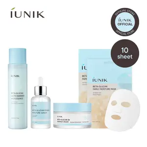 [IUNIK Official] Beta Glucan Intense Hydration Booster Line Set | Beta Glucan Serum + Lacto Milk Essence + Family Moisture Mask + 3X Barrier Cream | summervibes