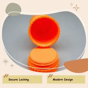 3D Printed by Me 1/2 oz Round Silver Storage Tube - Orange, Lightweight Modern Home Organizer for Home Supplies