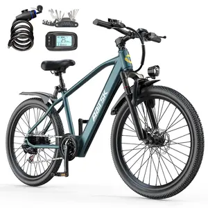 Aarisk GT300 26" /24"Electric Bike, NFC Unlocking，Adult eBike with 36V 13Ah/10Ah Battery, 7 Speed, Dual Suspension Electric Mountain Bicycle, 45miles Long Range, 25mph & 250W Motor