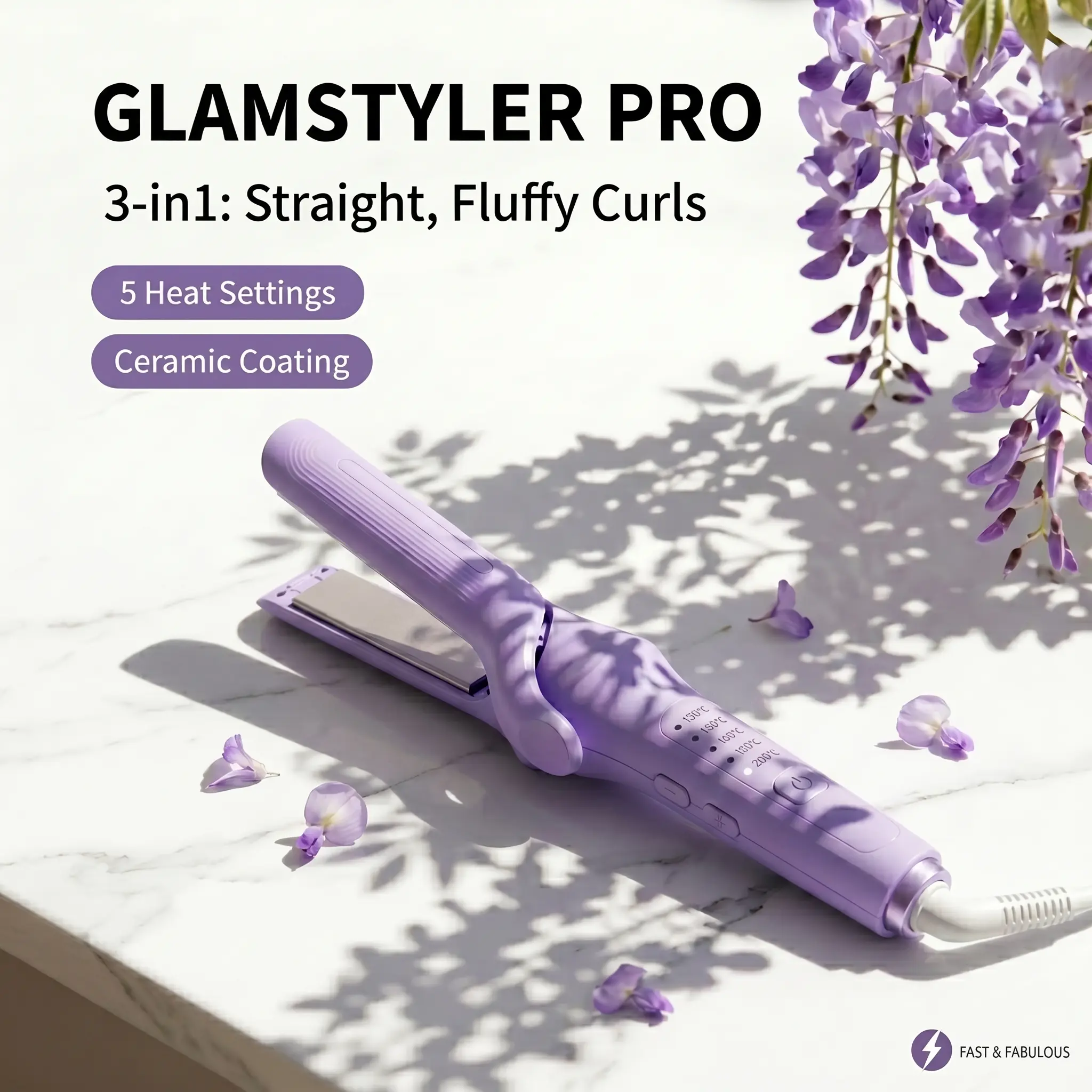 3-in-1 Interchangeable Hair Styling Tool – Curling Iron, Flat Iron & Hair Crimper Combo, Beach Waves Curler, Root Volume Crimped Hair Waver, Anti-Frizz Cool Airflow Styler, Fast Heating | TikTok Viral Travel Essential Gift for Mom 2026