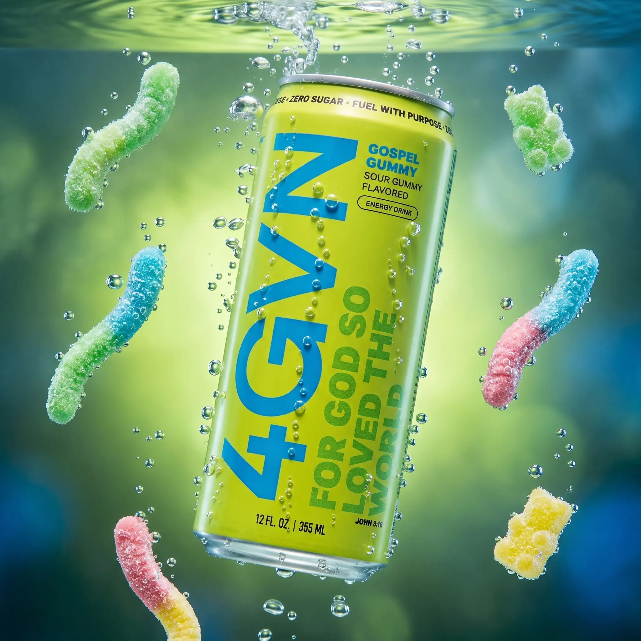 Gospel Gummy - Sour Gummy 4GVN Energy Drink | Zero Sugar | 200mg Caffeine