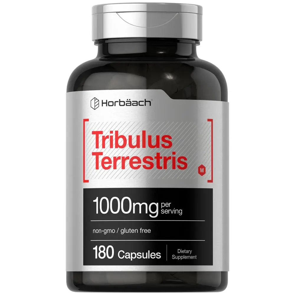 Horbaach Tribulus Terrestris for Men | 1000mg | 180 Capsules | Extract Supplement | Non-GMO and Gluten Free