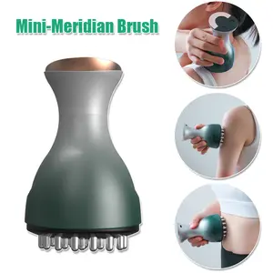 Mini Meridian Brush Professional Handheld Massager for Muscle & Lymphatic Support Red Light Therapy with Heat Handheld Body Sculpting Machine Portable Muscle Relaxation Tool