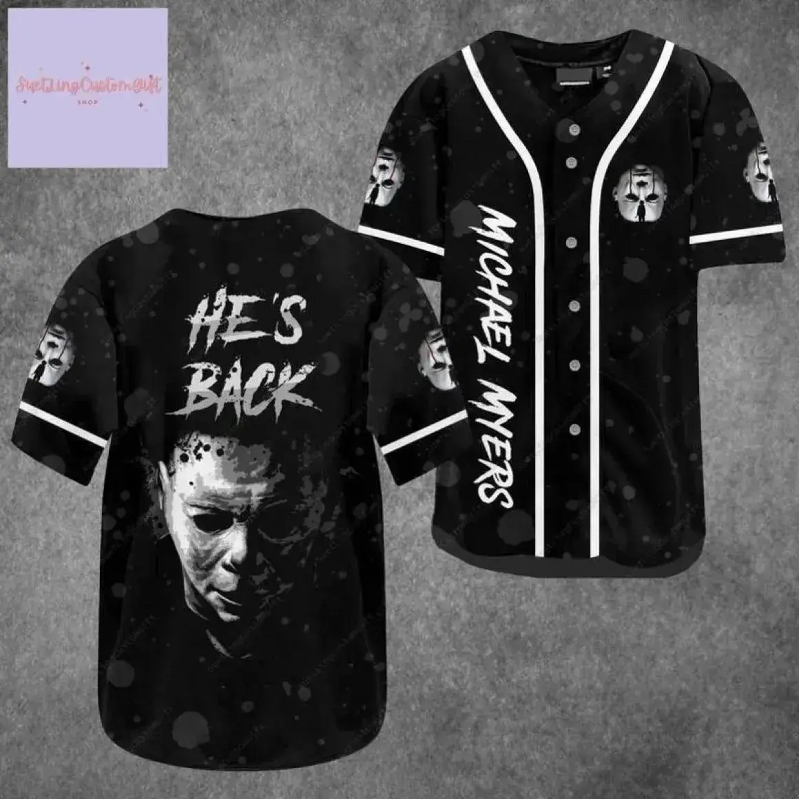 Halloween Michael Myers Inspired Baseball Jersey, Retro Horror Movie Shirt for Spooky Season