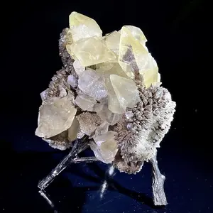 Pyritic Calcite Mineral Specimen with Clear Crystals and Unique Formation