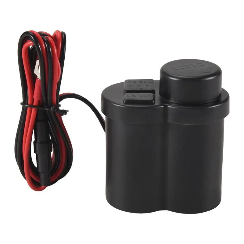 Waterproof Motorcycle USB Charger for Handlebars, DC 12-24V Dual Port Fast Charger with Cigarette Lighter Socket & Auto Shut-off Switch, Fast Charger Iphone, Handlebar Mount