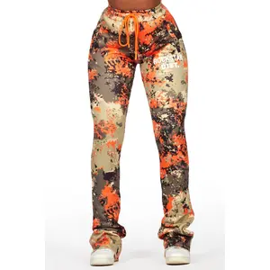 Juliana Orange Digital Camo Super Stacked Track Pant