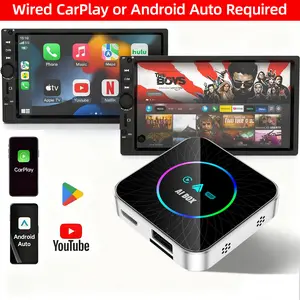 【FIFA World Cup 2026】Yurnlv 2026 Upgrade Al Box Car Adapter: Unlock Netflix/YouTube/TikTok/Google Play & Screen Mirroring! 5-in-1 for Factory Wired CarPlay
