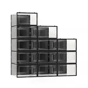 12-Pack XX-Large Stackable Clear Shoe Storage Boxes | Dustproof Sneaker Organizer for Closet