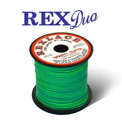 RexDuo Two-Color Plastic Lacing, 7 Color Combos, Friendship Bracelets, Lanyards, Keychains, Kids Craft Projects