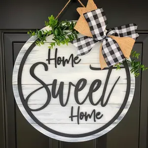 Home Sweet Home Door Hanger, Front Door Decor, Charming Decor, Farmhouse Style, Perfect for Home & Garden, Ideal for Gifting, Enhances Any Space