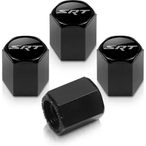 Dodge Black SRT Logo Tire Stem Valve Caps Dodge Black SRT Logo Tire Stem Valve Caps