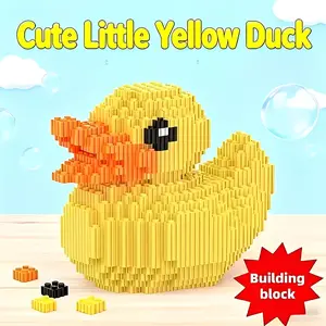 Duck Building Blocks Party Game Office Home Decor No Battery DIY Handmade Creative Interlocking Toy Adult Universal Gift Building Block Model