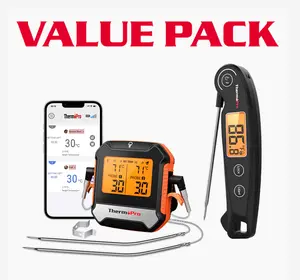 【Holiday Haul】TP904 Wireless Meat Thermometer - 2 Probes, 450ft Range&TP605 Instant Read Meat Thermometer,summervibes 【Holiday Haul】TP904 Wireless Meat Thermometer - 2 Probes, 450ft Range&TP605 Instant Read Meat Thermometer,summervibes