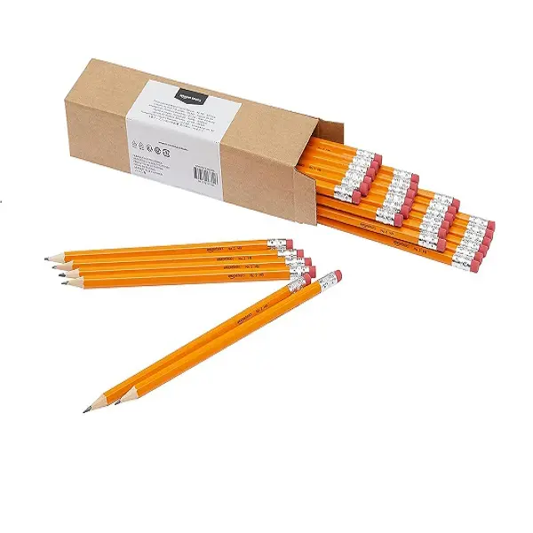 Amazon Basics Woodcased Classroom Pencils with Erasers, Pre-Sharpened HB Lead, Value Pack of 30 Count, Orange