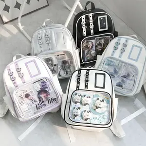 School Ita Bag Daily Using Mochila Original Mochilas Mujer Transparent Zipper Backpack Preppy Style Soft Women Bags