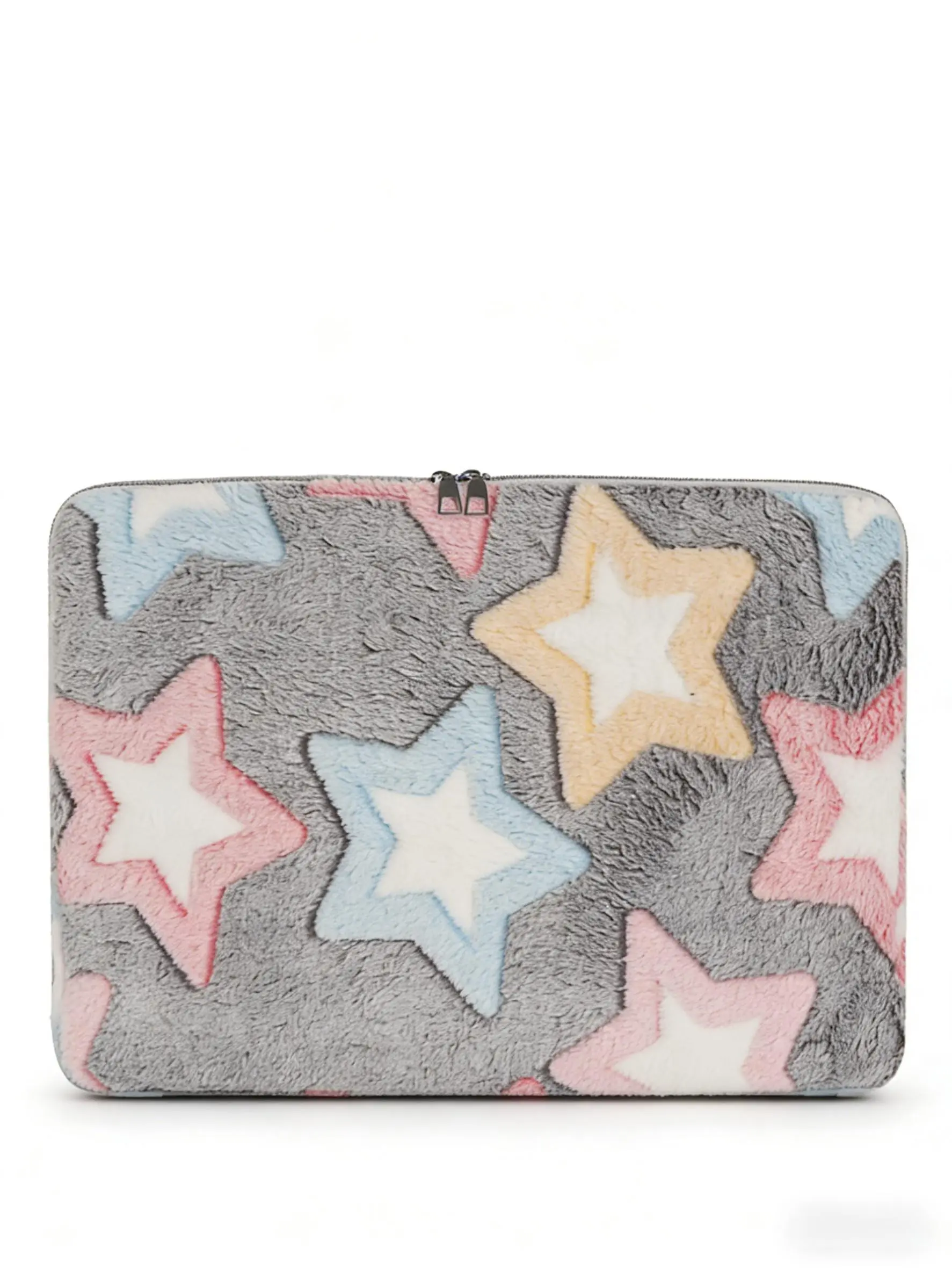 Stars Embossed Fashion Plush Comfort Computer Laptop Sleeve Case, Soft Fabric Interior Protector Cover, Computer Covers, Stylish Design for Daily Use Laptop Casing, Laptop Accessories