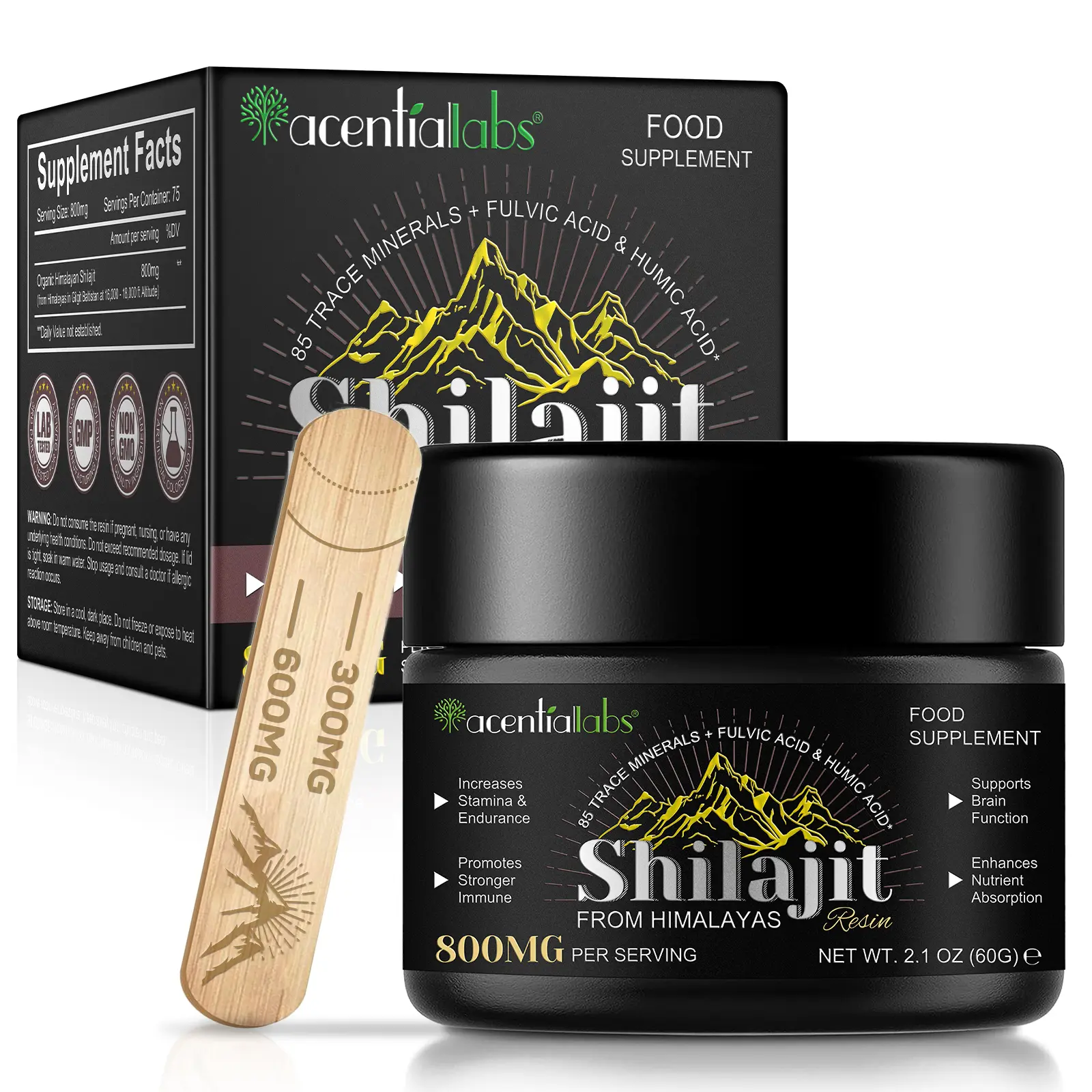 Acentiallabs Himalayan Shilajit Resin Gel Form, High-Potency Essential Minerals Supplement for Men & Women, Fulvic Acid & 85+ Trace Minerals for Energy Boost, Strength & Immunity Support summervibes