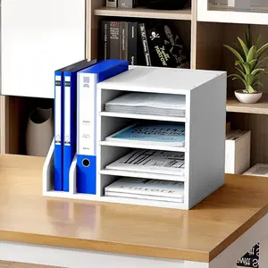 Desktop File Organizer Mail Sorter, Office Desk Letter Tray, A4 Paper Storage Rack, Work Organizer, Office Supplies, Holds Files Folders Mail Envelopes Magazines