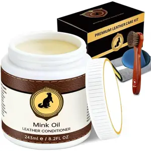 4-in-1   Oil 8.2oz Leather Cleaner and Conditioner,   Soften Restore Formula - Leather Cleaner & Protector for Boots, Shoes, Jackets,  Interiors, Saddle, Bags