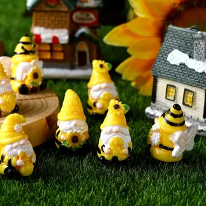 80 Pcs Mini Gnomes Figures Little Gnomes with Bee Sunflower Lavender Cute Gnomes Ornaments Miniature Resin Gnomes Statues for Spring Summer Desktop Garden Plant Pots Lawn Decorations, Easter Gift and Egg Stuffing