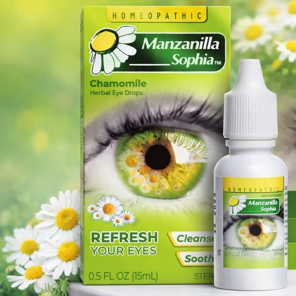 Gentle Manzanilla Sophia Natural Eye Drops - 15ml Single Item with 0.029% Matricaria Recutita for Daily Eye Care Treatments, Eye Drop
