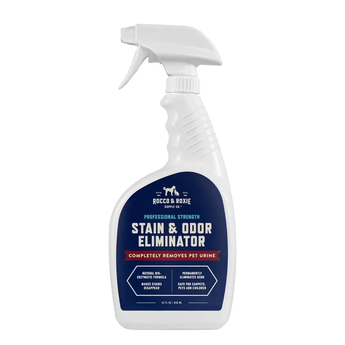 Stain & Odor Eliminator for Strong Odor, 32oz Enzyme Pet Odor Eliminator for Home, Carpet Stain Remover for Cats & Dog Pee, Enzymatic Cat Urine Destroyer, Carpet Cleaner Spray