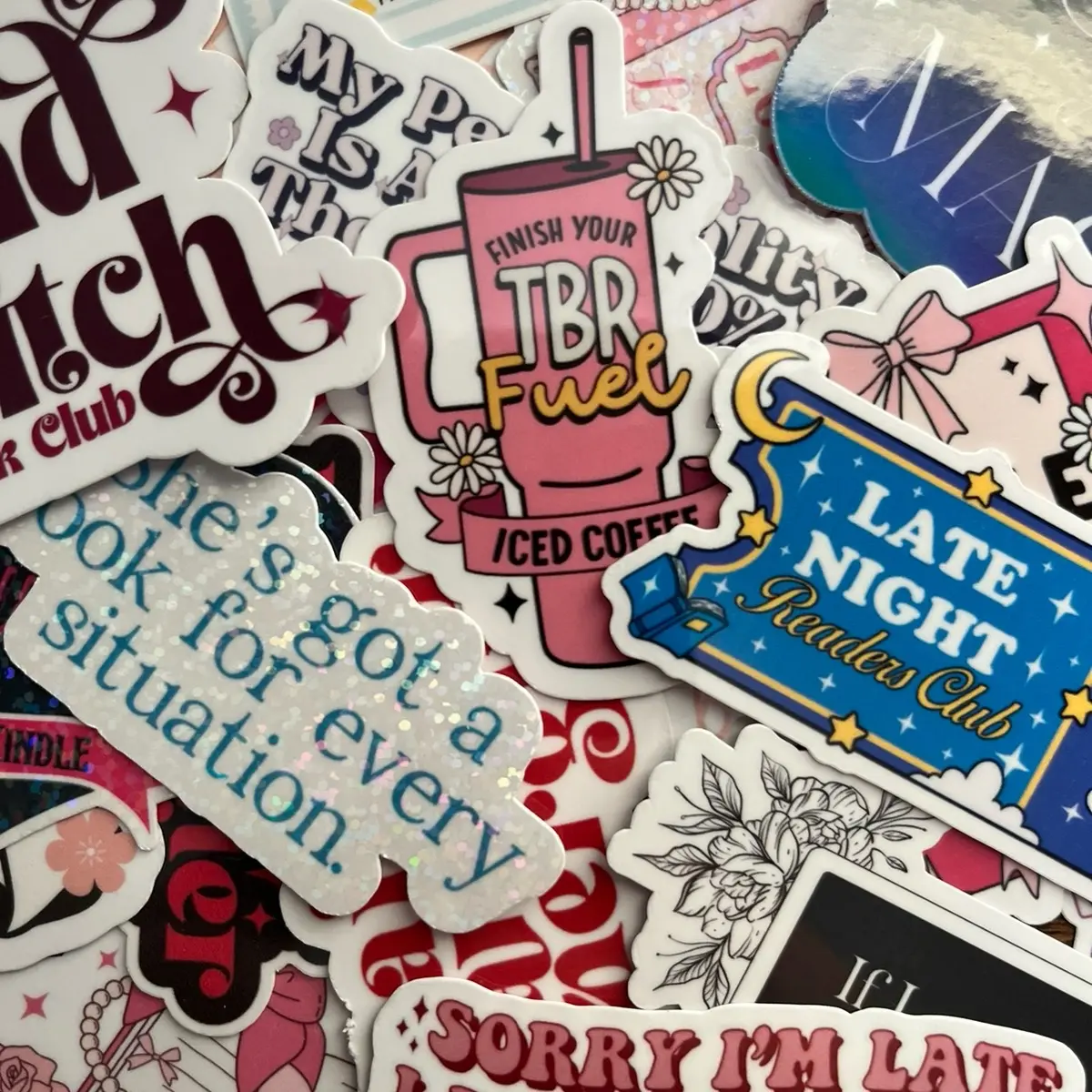Bookish Sticker Pack | Pack of 10 Stickers | Glossy or Glitter