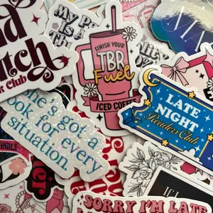 Bookish Sticker Set, Pack of 5, 10, 15, 20 bookish stickers - Decorative Stickers Glitter Literary
