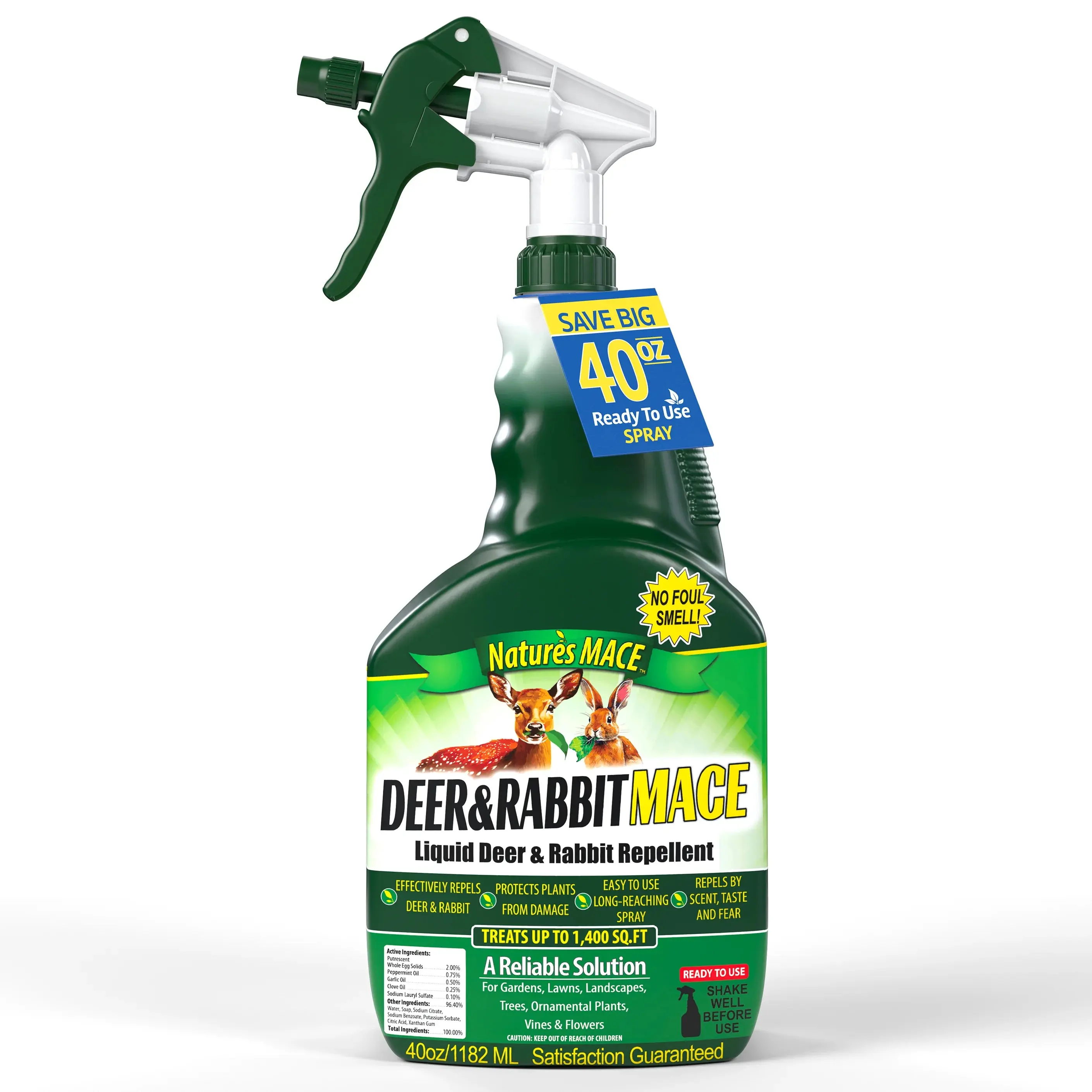 Nature's MACE Deer & Rabbit Repellent - Outdoor Pest Control Solution, Spray or Concentrate Formulations (Home Care Pest & Weed Control Accessory)