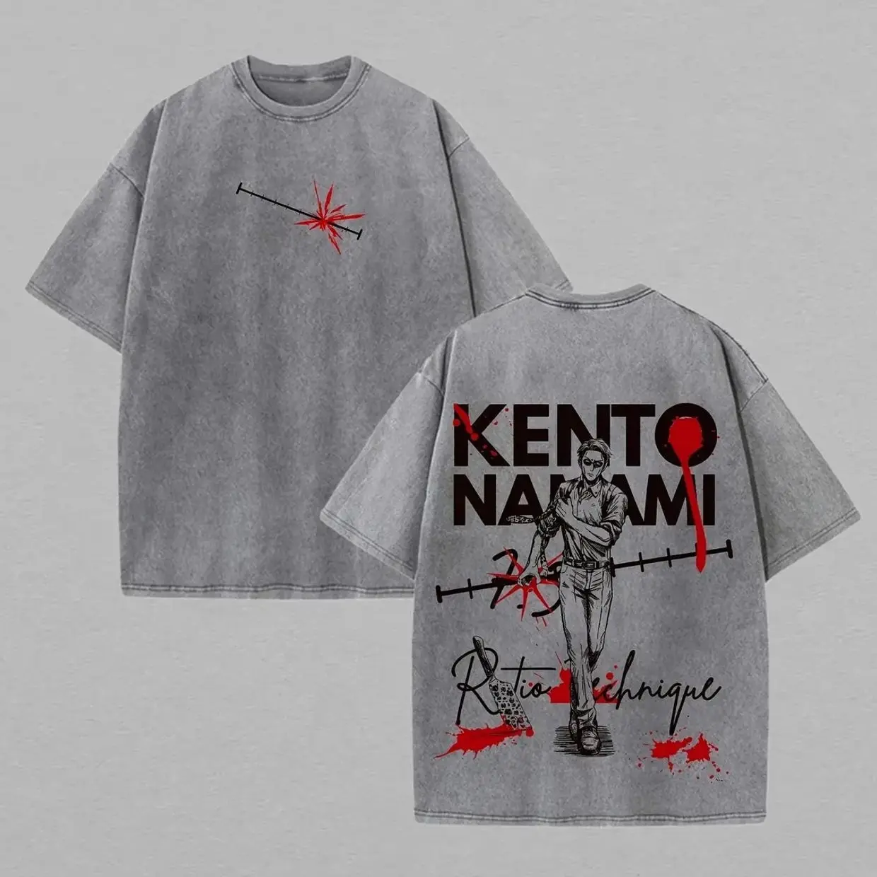 Jujutsu Kaisen Kento Nanami Printed Unisex Washed T-Shirt A79