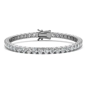 Olivia 18k White Gold Plated Tennis Bracelet with Simulated Diamond Crystals
