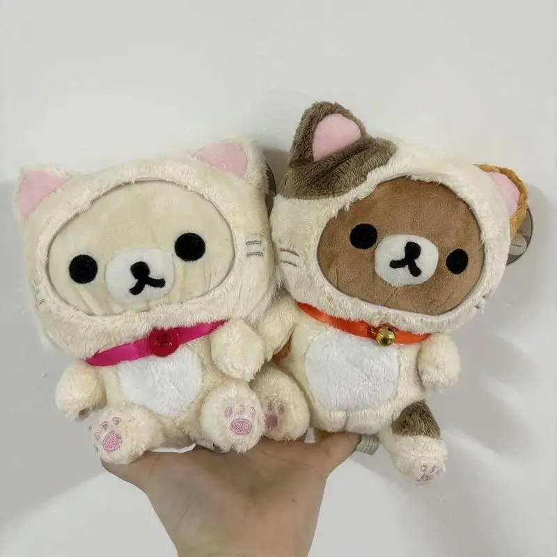 New Cute Rilakkuma & Korilakkuma Bear Cos Cat Plushies, Anime Stuffed Plushies, 18CM Kids Stuffed Toys for Children Gifts