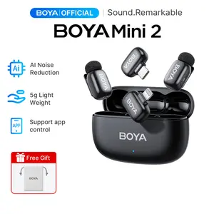 【MothersDayGift】BOYA mini 2 Wireless Microphone Lapel AI Noise Cancellation mini Super Mic for Vlogging