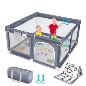 【Clearance Sale】Baby Playpen with Anti-Slip Mat, Indoor&Outdoor Playard Kids Activity Center with Gate,Sturdy&Safety Baby Fence,for Infants & Toddlers