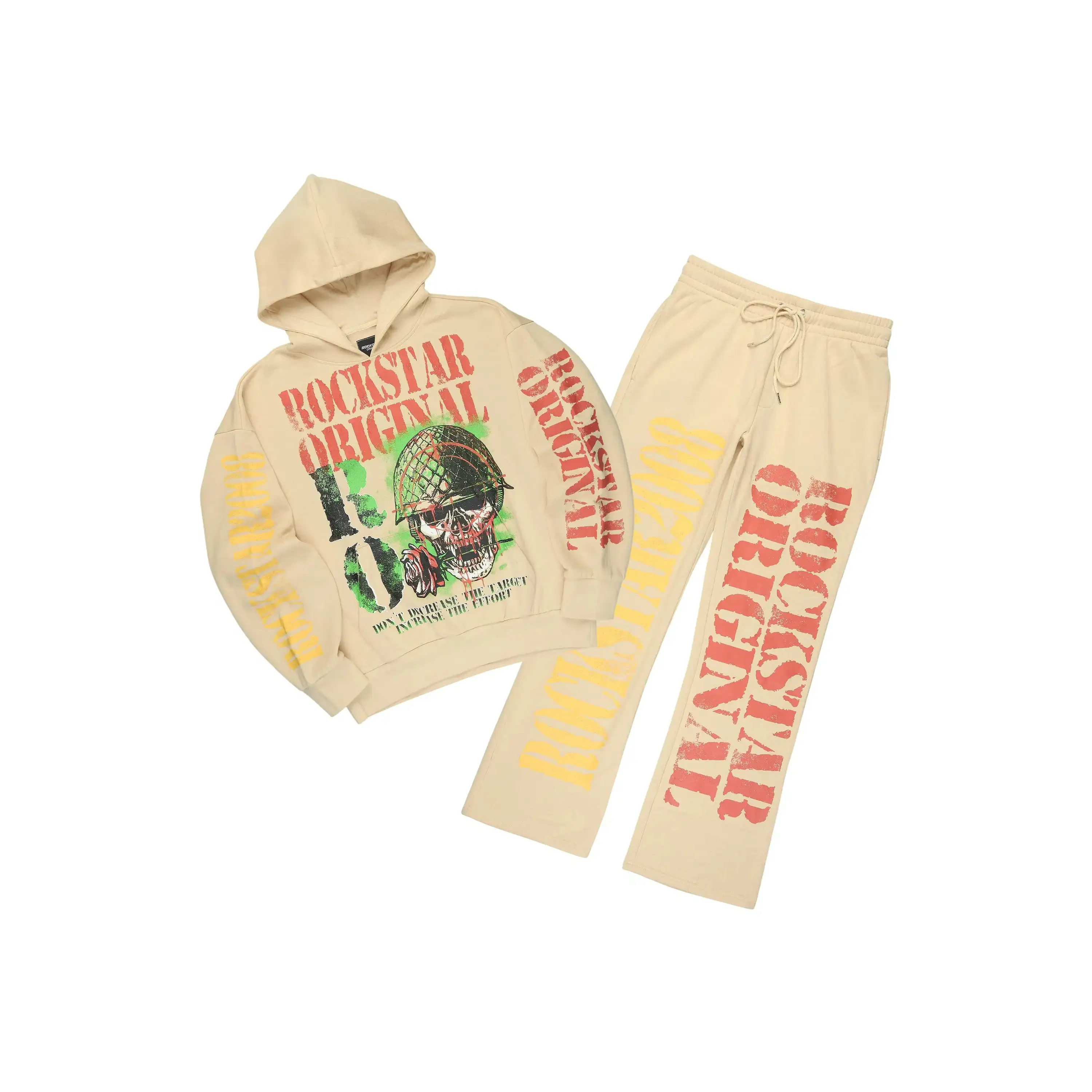 Killshot Romance Beige Hoodie/Baggy Pant Track Set Killshot Romance Beige Hoodie/Baggy Pant Track Set
