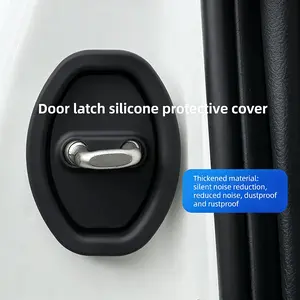 Universal Car Door Lock Protector Cover, Quiet Shock Absorbing Car Door Lock Protection Cap, Vehicle Door Lock Hook Rubber Sleeve, Truck Accessories