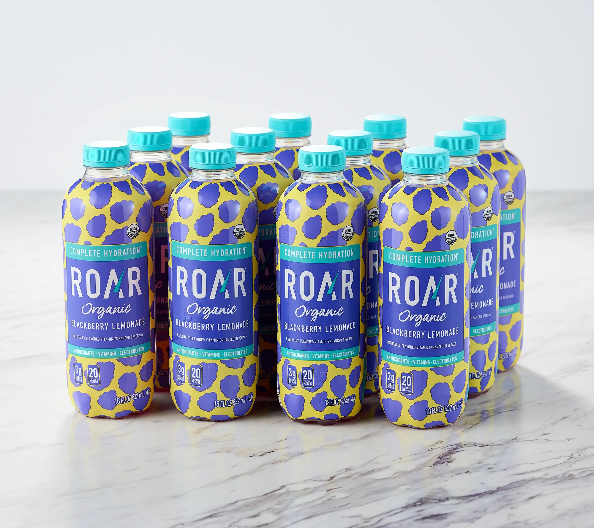 Roar Organic (12) 18-oz Btls Vitamin & Electrolyte Beverages