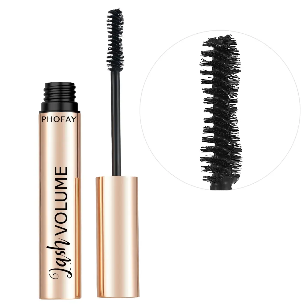 PHOFAY Volumizing Lengthening Eyelash Mascara - Water-Resistant, Long-Lasting Cosmetic for Dramatic Lashes, Curl, Definition, 10g, Ideal for Daily Routine, Makeup Routine, Lengthening Mascara, Adults, Upper/Lower, Single Item, Volumizes, 24 Months