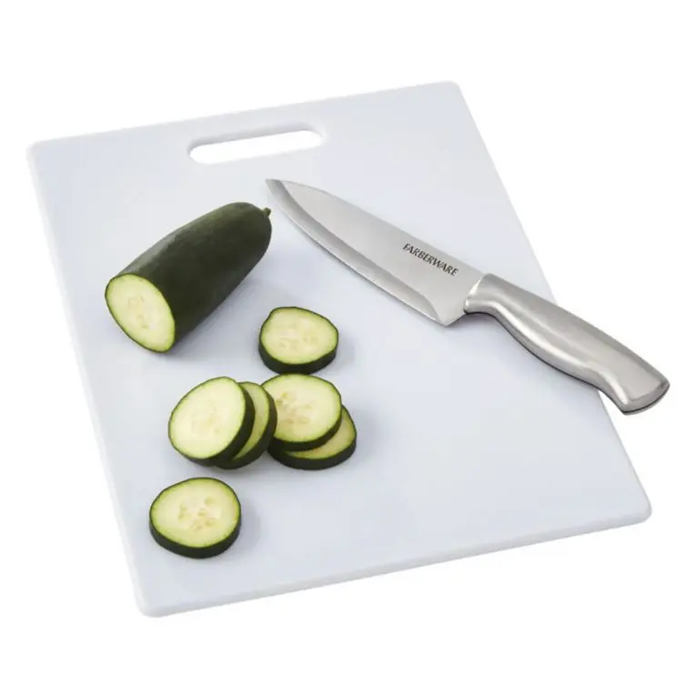 Farberware 11" x 14" White Cutting Board | Non-Porous Poly Surface | Reversible, Knife-Safe & Dishwasher Safe