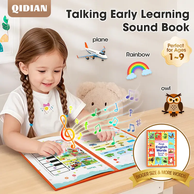 Interactive Talking Sound Book for Kids – 470 Words, 21 Fun Learning Themes, Large Size, Early Education Toy for Ages 1–9