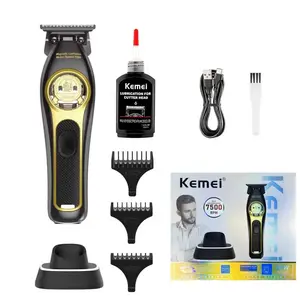 Komei KM2268 DLC coated blade professional Hair Clipper Set with charging dock aluminum alloy body hair trimmer gift box Cordless Rechargeable Clippers