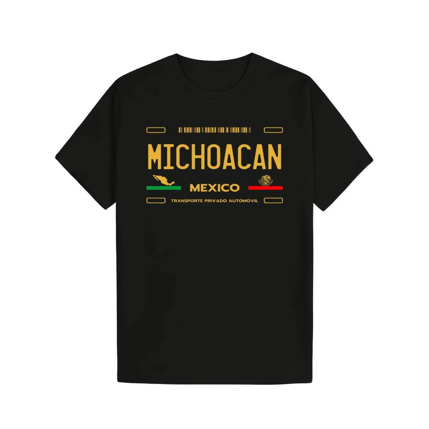 Women's 100% Cotton Short Sleeve Round Neck Michoacan Mexico License Plate Aesthetic T-Shirt - Soft, Comfortable, Machine Washable, Ideal for Casual Attire