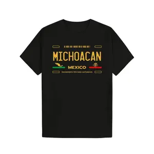Women's 100% Cotton Short Sleeve Round Neck Michoacan Mexico License Plate Aesthetic T-Shirt - Soft, Comfortable, Machine Washable, Ideal for Casual Attire