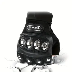 2pcs Black Outdoor Knuckle Motorcycle Power Sports Gloves Motorcycle Riding Gloves