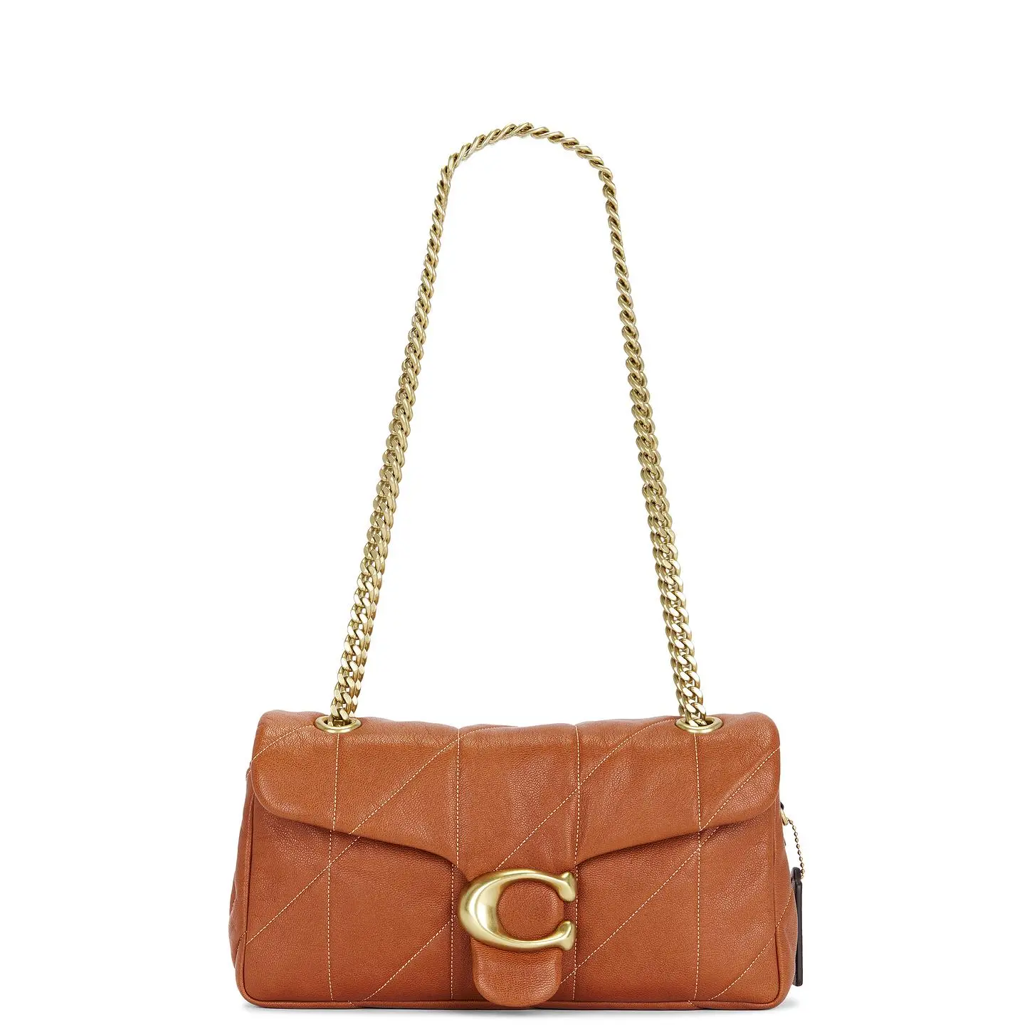 Coach Soft Quilted Tabby Shoulder Bag 26 in Amber Brown