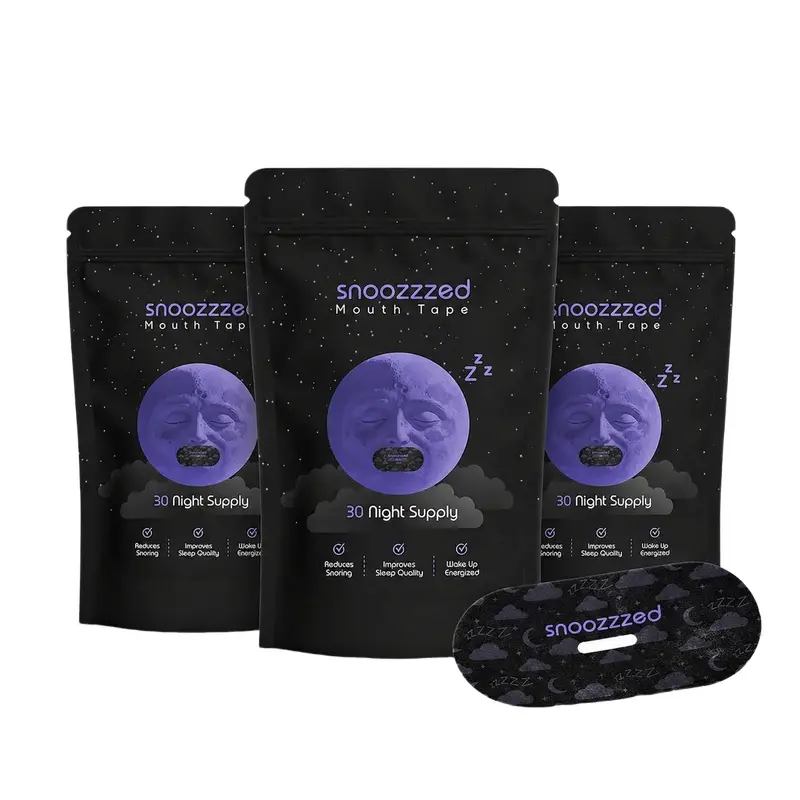 snoozzzed Mouth Tape for Sleeping 3 Pack - (90 Night Supply) Reduces Snoring, Restful Sleep, Hypoallergenic Sleep Aid Comfort, Skincare Mouthtape Mask Healthcare